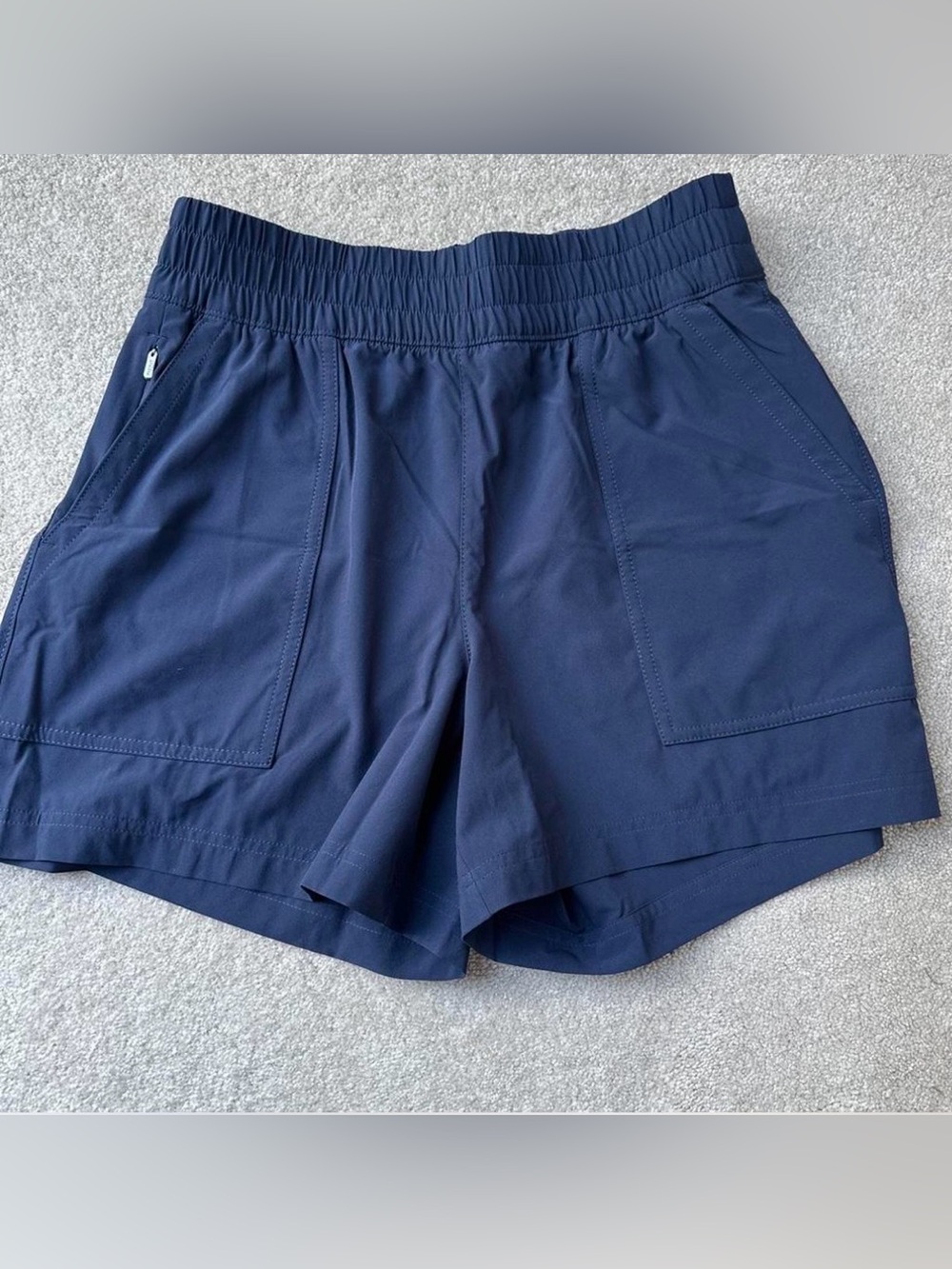 Athleta Navy Elastic-Waist Athletic Shorts Small